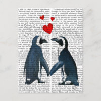 Pinguins Com Corações De Amor