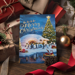 Cartão Postal Pinguins curiosos