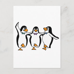 Cartão Postal Pinguins Dançantes