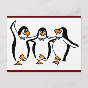 Cartão Postal Pinguins Dançantes