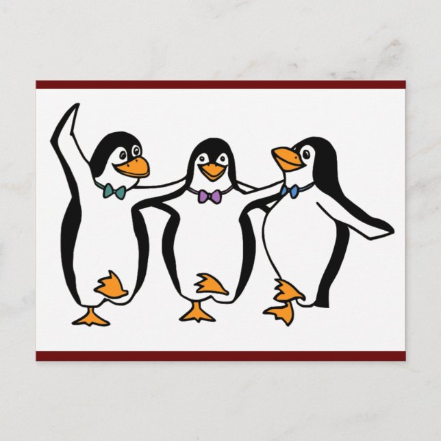 Cartão Postal Pinguins Dançantes (Frente)