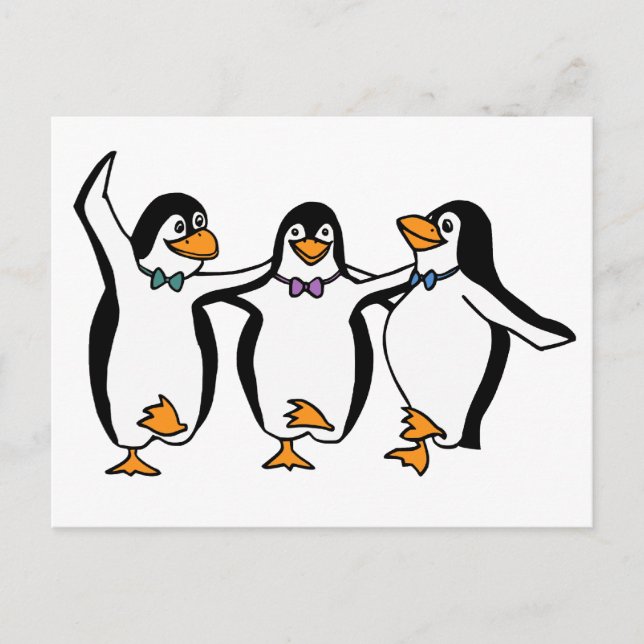 Cartão Postal Pinguins Dançantes (Frente)