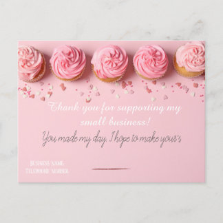 Cartão Postal Pink BAKERS Thank you Card