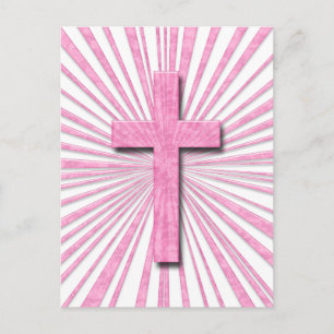 CARTÃO POSTAL PINK DECORATIVE CROSS