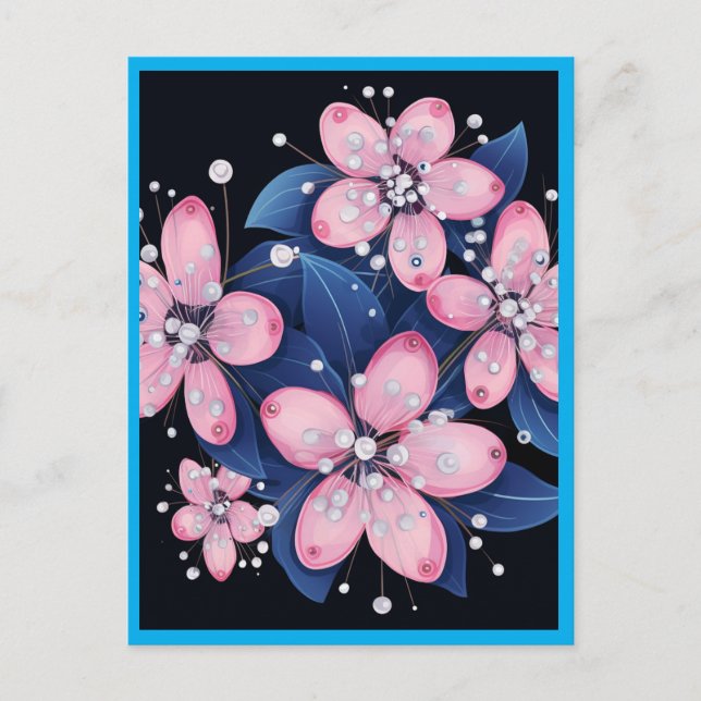 CARTÃO POSTAL PINK FLOWERS #1 (Frente)