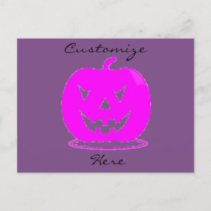 Cartão Postal Pink Jack o'lantern Halloween Thunder_Cove