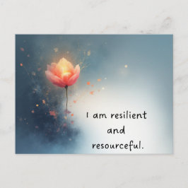 Cartão Postal Pink Lotus Empowering Affirmation for Self-Growth