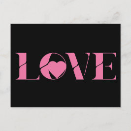 Cartão Postal Pink Love Text Valentine's day