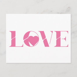 Cartão Postal Pink Love Text Valentine's day
