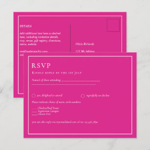 Cartão Postal PINK Modern Core Weding