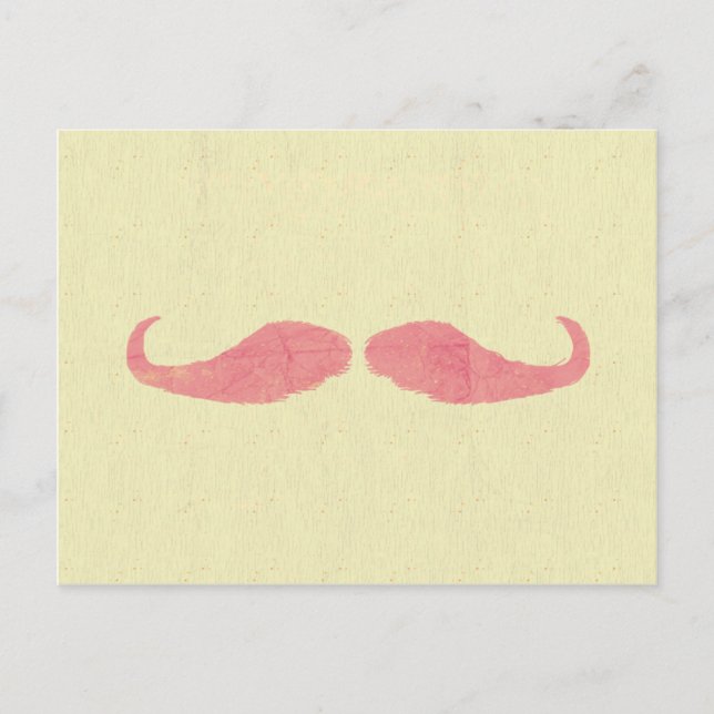 Cartão Postal Pink Mustache (Frente)