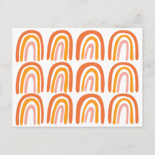 Cartão Postal Pink Orange Sweet Rainbow Patterno