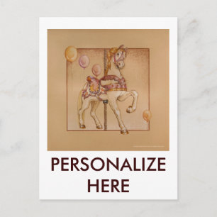 CARTÃO POSTAL PINK PASSION PONY CAROUSEL