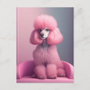 CARTÃO POSTAL PINK POODLE ART