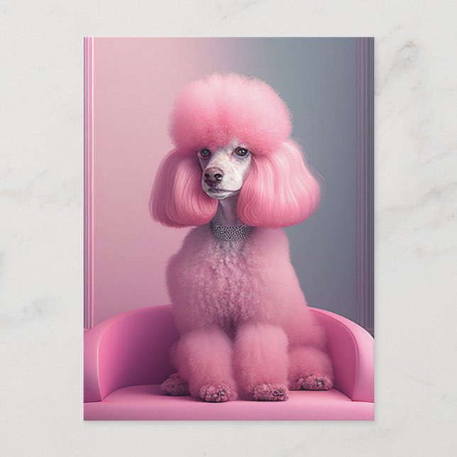 CARTÃO POSTAL PINK POODLE ART (Frente)