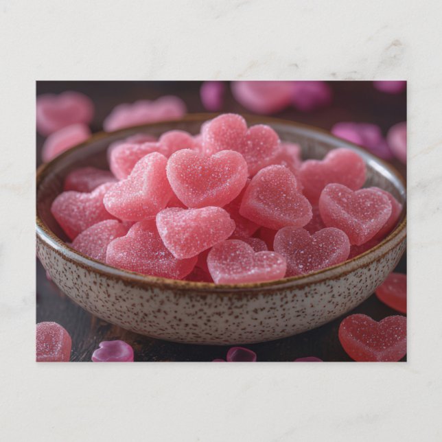 Cartão Postal Pinke Herzen aus Zucker Valentinstag (Frente)