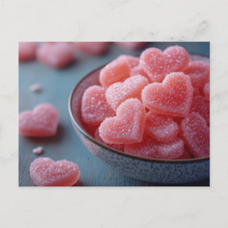 Cartão Postal Pinke Herzen aus Zucker Valentinstag