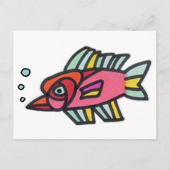 Cartão Postal Pinknote de Peixe Blub (Frente)