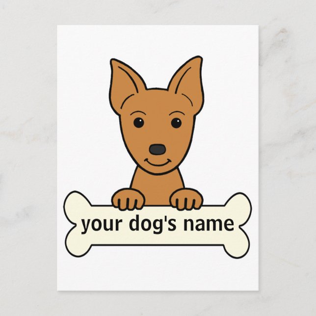 Cartão Postal Pinscher Miniatura Personalizada (Frente)