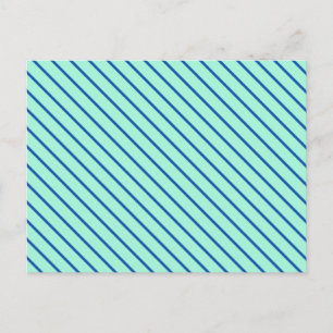 Cartão Postal Pinstripes diagonais - aqua e marinho