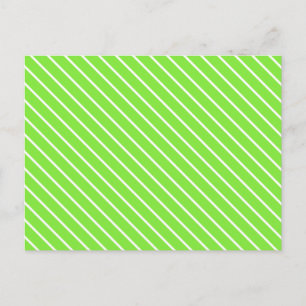Cartão Postal Pinstripes diagonais - verde limão e branco