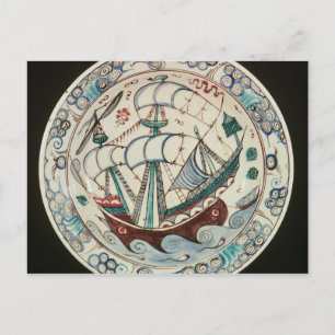 Cartão Postal Pintado com um navio