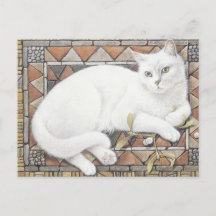 CARTÃO POSTAL PINTADO POR GATO