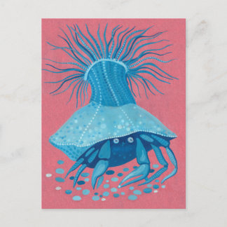 Cartão Postal Pintagem de Caranguejos-Hermit Sea Ocean Underwate