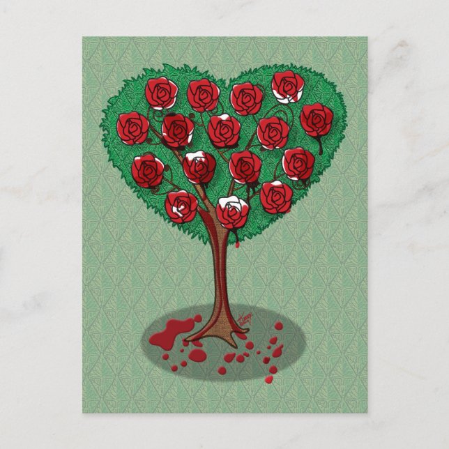 Cartão Postal Pintando O Cartão-Postal Vermelho Rosa (Frente)