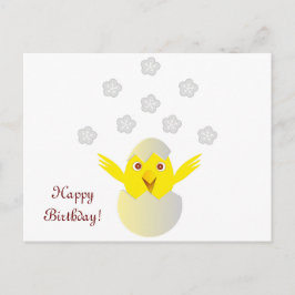 Cartão Postal Pintinho feliz em um ovo