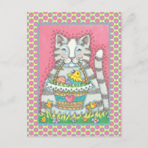 Cartão Postal Pintinho KITTEN E BACIA DE OVOS LESTE, FÉRIAS DE G