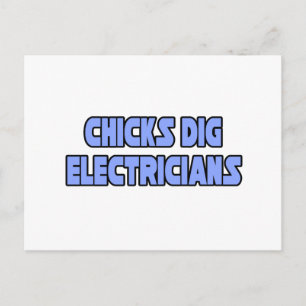Cartão Postal Pintinhos Dig Electricians