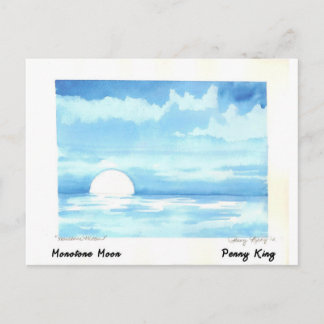 Cartão Postal Pintor de Aquarela Original Monotone Moon