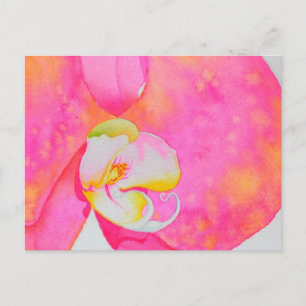 Cartão Postal Pintor de aquarelas rosa Pintura de orquídeas