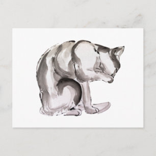 Cartão Postal Pintor de tinta de verão para lavagem de gatos