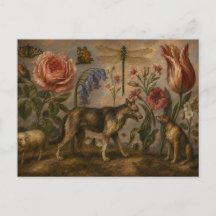 Pintura a Óleo Botânica e Vida Selvagem da Florest