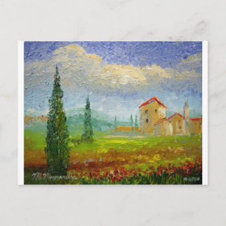 Cartão Postal Pintura a óleo da Toscana