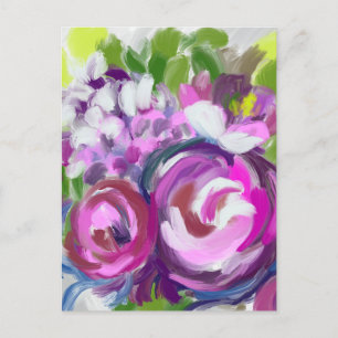 Cartão Postal Pintura a óleo de flores