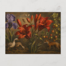 Pintura a Óleo de Jardim Botânico Vintage com Vida
