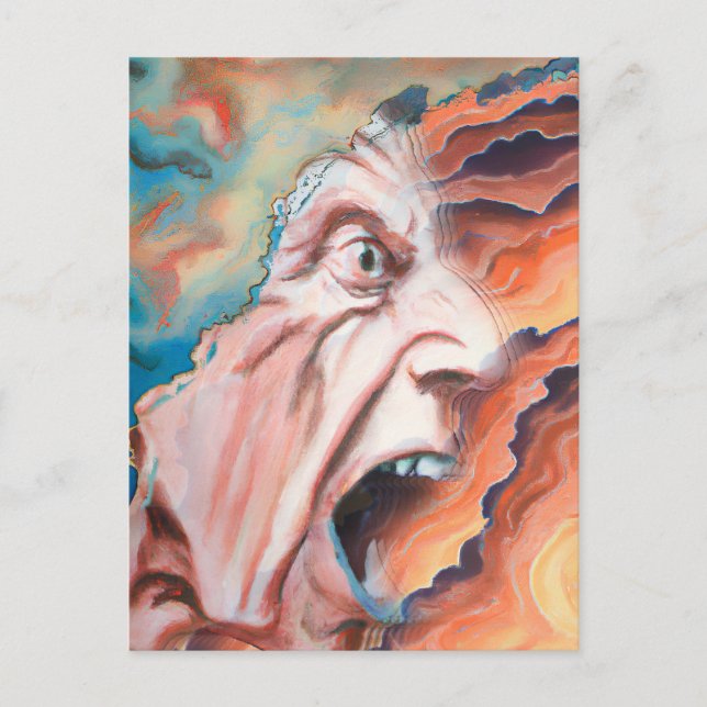 Cartão Postal Pintura a óleo de ondas de pânico (Frente)