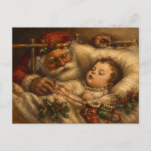 Pintura a Óleo Natalícia Vintage de Papai Noel na