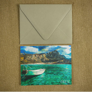 Cartão Postal Pintura a óleo no oceano de Grécia
