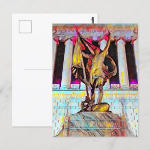Cartão Postal Pintura a Óleo Pro Patria do Memorial de Guerra de