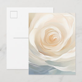 Cartão Postal Pintura abstrata de flores de rosa branca