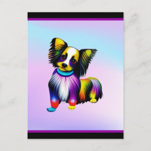Cartão Postal Pintura Artística Pastel Papillion