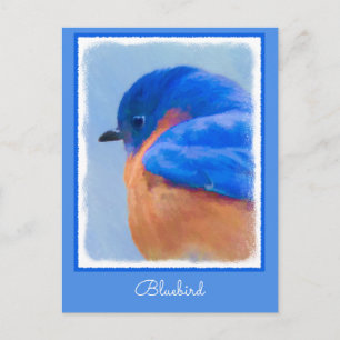 Cartão Postal Pintura Bluebird - Arte Original para Pássaros