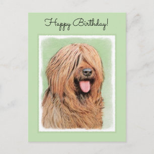 Cartão Postal Pintura Briard - Arte Cachorro Original