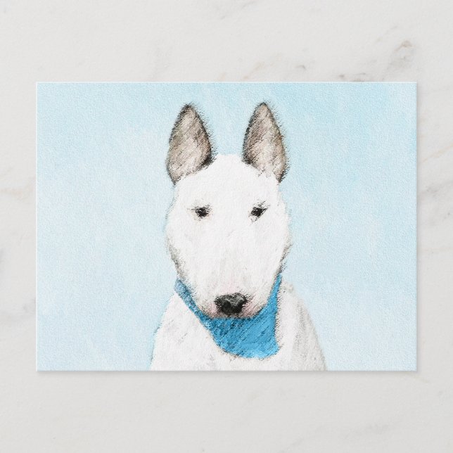 Cartão Postal Pintura Bull Terrier - Arte Cachorro Original Boni (Frente)