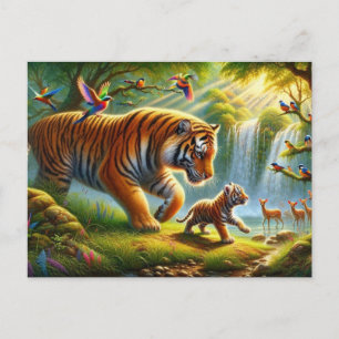 Cartão Postal Pintura Caprichosa do Paraíso da Selva
