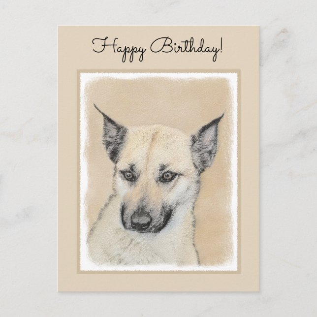 Cartão Postal Pintura Chinook (Orelhas Apontadas) - Arte Canina  (Frente)